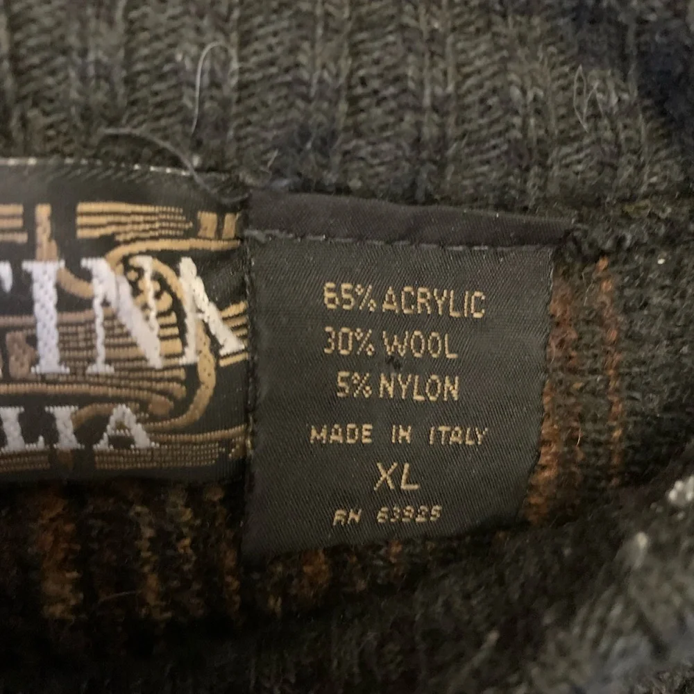 Vtg Cortina Sweater Multicolor Made Italy Cosby wool Blend Textured Grandpa XL